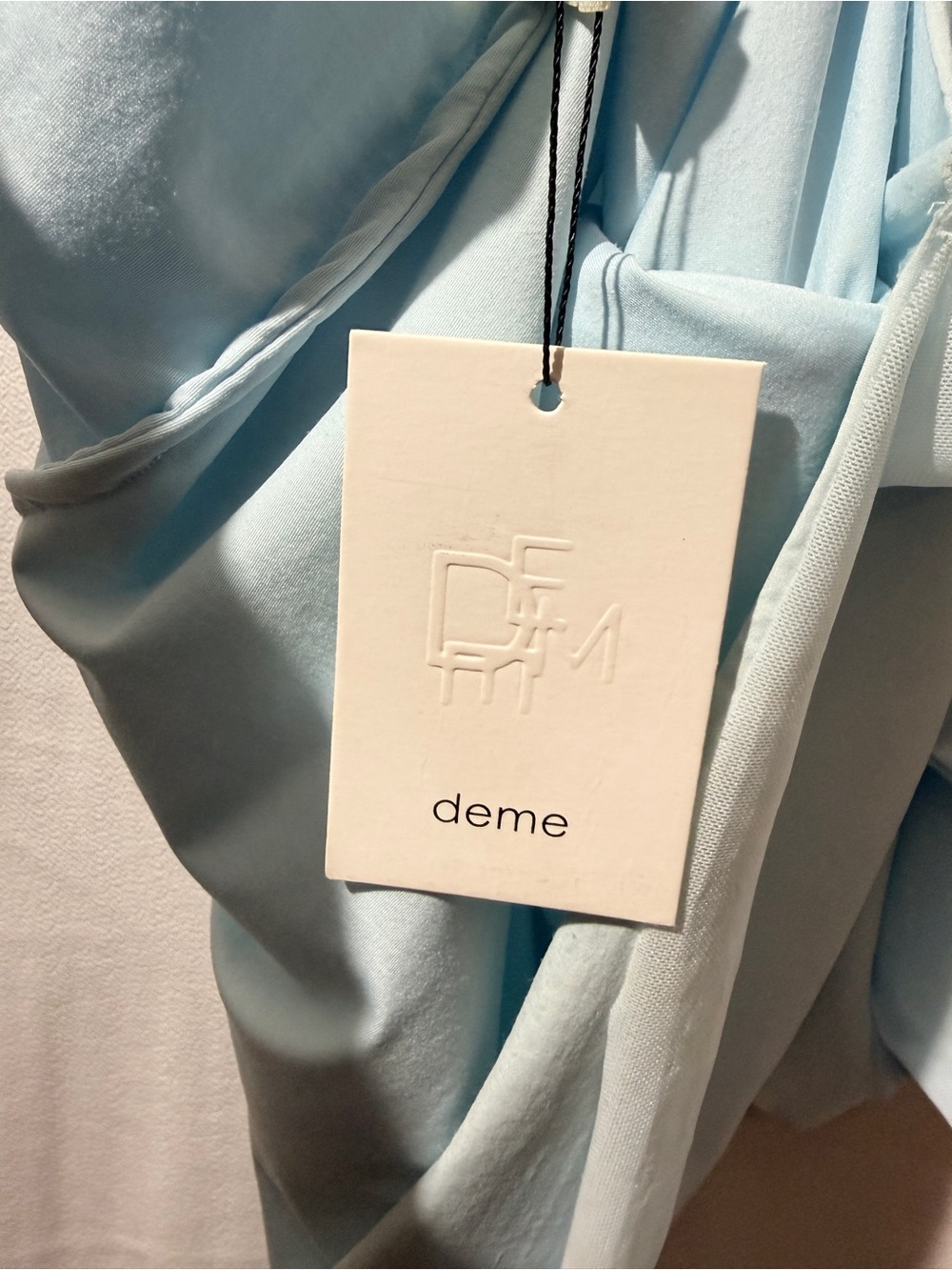 NEW Deme by Gabriella Heloise Maxi Dress Baby Blue Long Sleeve Off Shoulder Gown - Picture 9 of 9
